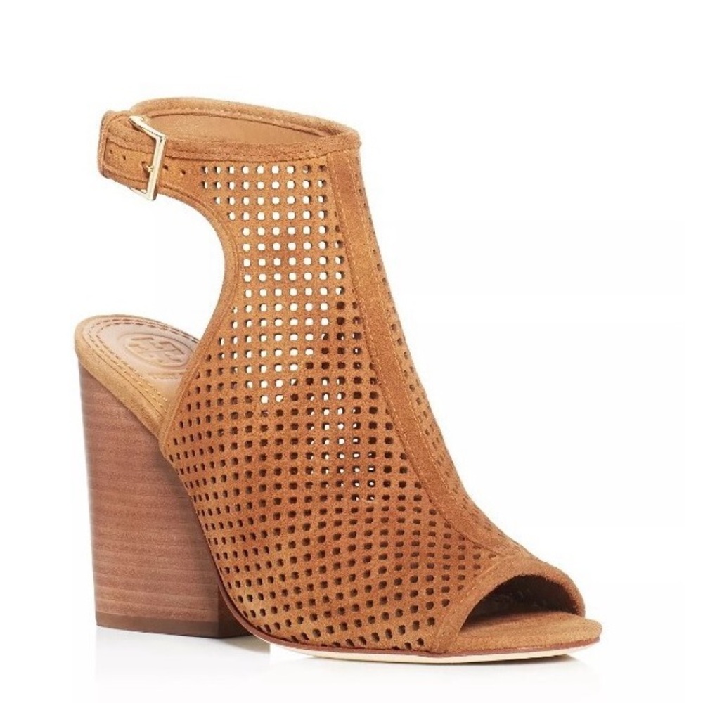 Tory Burch Women's Jessie Perforated High-Heel Booties Size 7